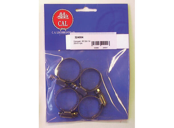 CAL Slangeklemme - 4pk Rustfri - 10-16mm 